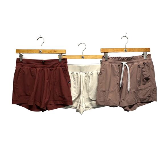 Lot of 3 Zella Women Shorts Cream, Burgandy and Mauve Size S - Picture 1 of 10